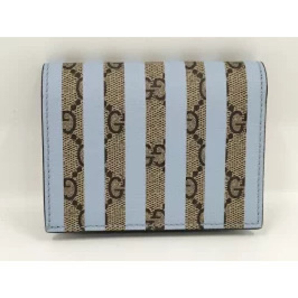 GUCCI Bi fold Wallet GG Supreme Ice Cream Leather Blue - Picture 3 of 8